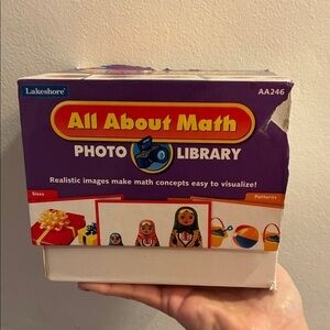 VINTAGE RARE Lakeshore All About Math Photo Library LEARNING FLASH CARDS